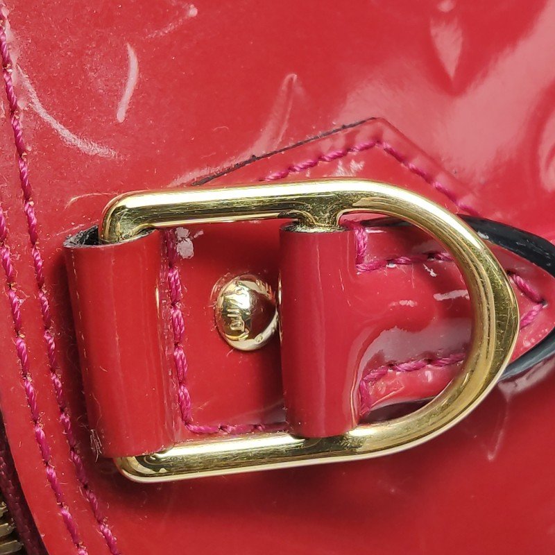 Louis Vuitton(LV)AlmaBB漆皮壓紋拉鏈貝殼包斜挎包單肩包-11