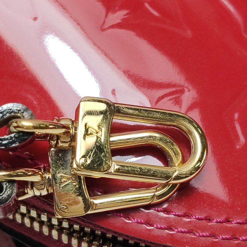 Louis Vuitton(LV)AlmaBB漆皮壓紋拉鏈貝殼包斜挎包單肩包-12