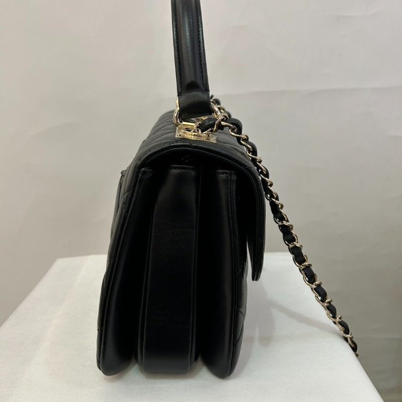 CHANEL黑羊皮淡金鍊TRENDY CC HANDLE 25-1