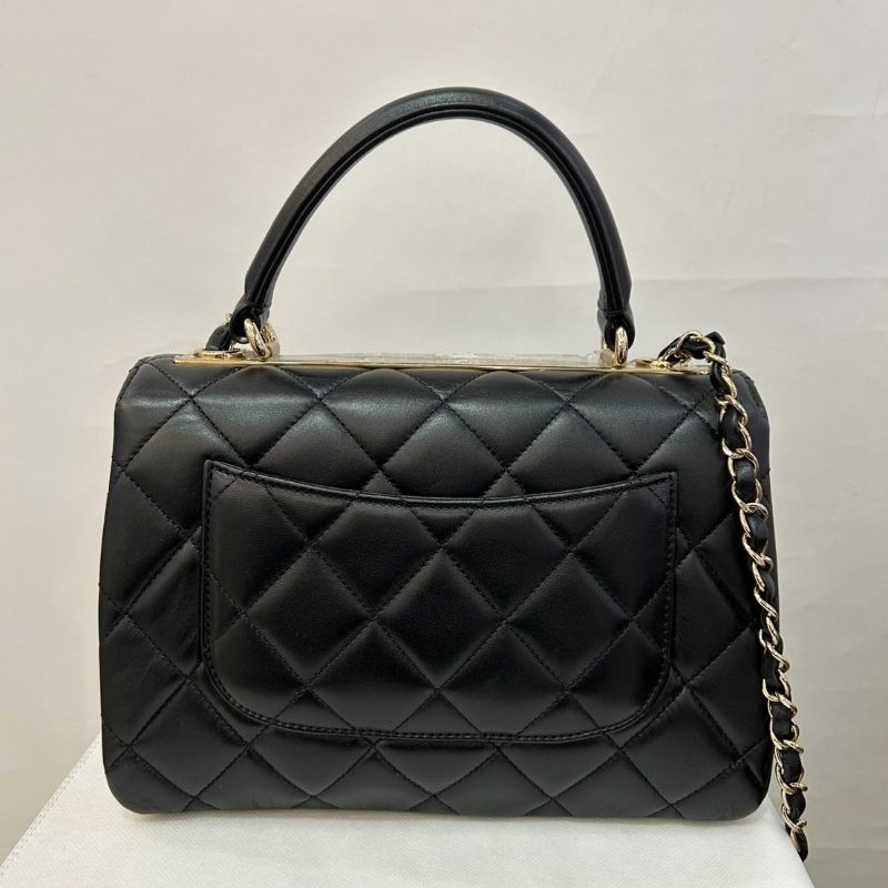 CHANEL黑羊皮淡金鍊TRENDY CC HANDLE 25-2