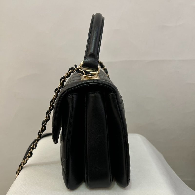 CHANEL黑羊皮淡金鍊TRENDY CC HANDLE 25-3