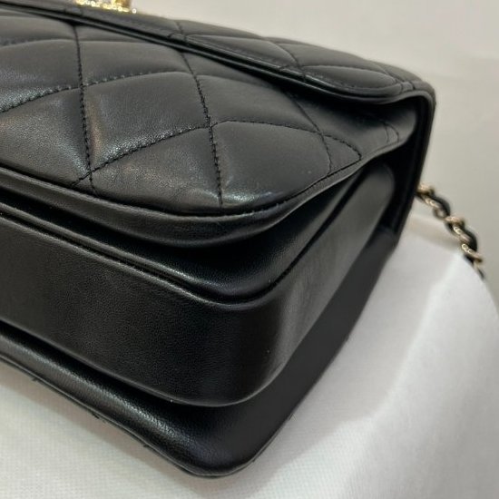 CHANEL黑羊皮淡金鍊TRENDY CC HANDLE 25-5