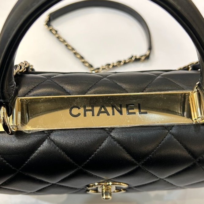 CHANEL黑羊皮淡金鍊TRENDY CC HANDLE 25-8