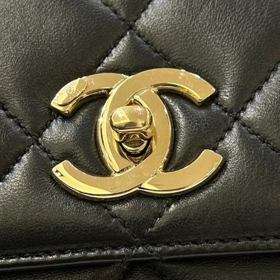 CHANEL黑羊皮淡金鍊TRENDY CC HANDLE 25-9