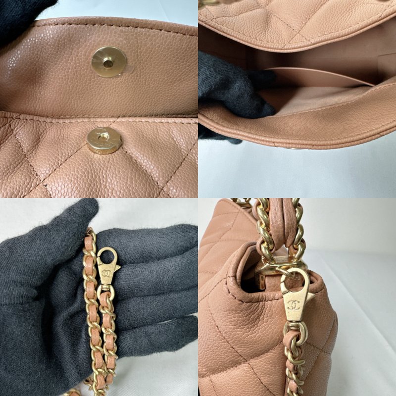 CHANEL 全新25B駝色牛皮鏈帶飯盒包-8