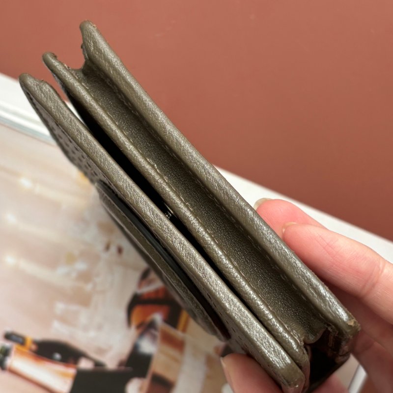 ::GUCCI:: 760317 Blondie系列 大雙G 墨綠色皮革短夾 零錢包 錢包-11