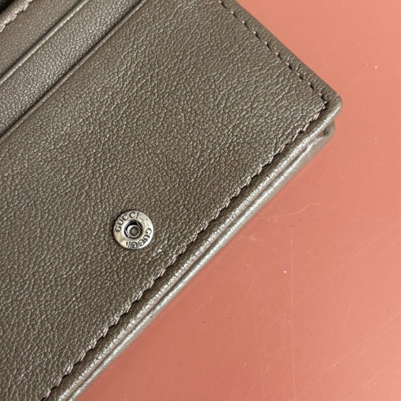 ::GUCCI:: 760317 Blondie系列 大雙G 墨綠色皮革短夾 零錢包 錢包-15