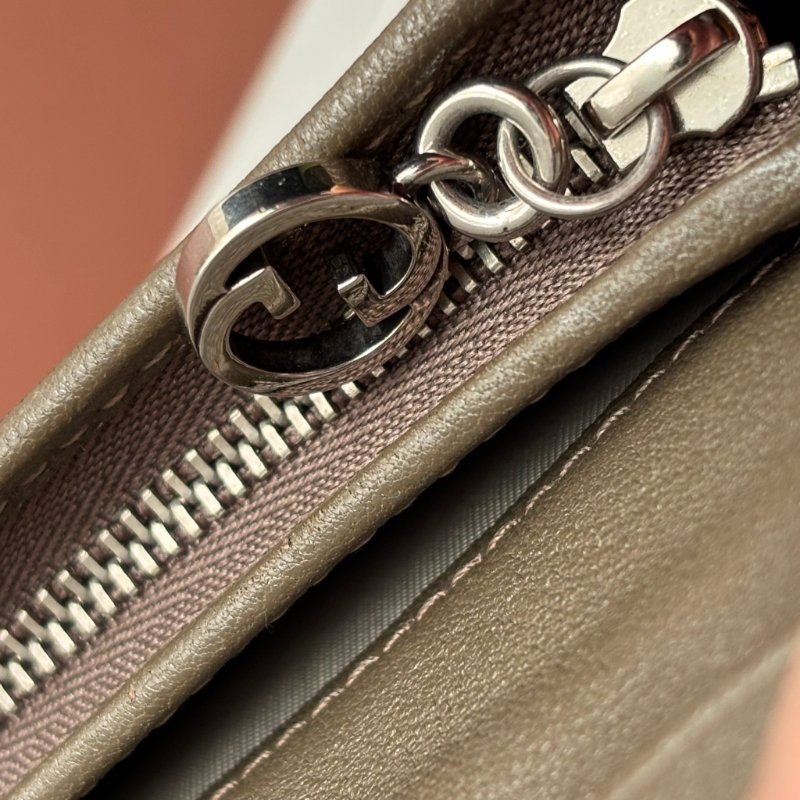 ::GUCCI:: 760317 Blondie系列 大雙G 墨綠色皮革短夾 零錢包 錢包-16