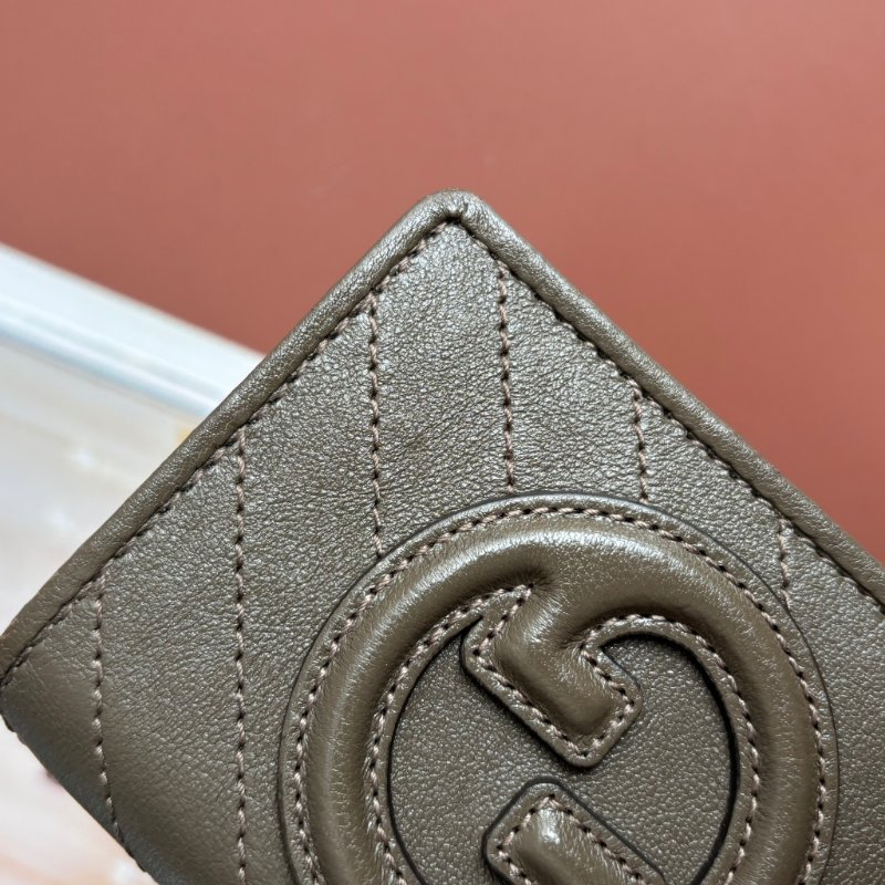 ::GUCCI:: 760317 Blondie系列 大雙G 墨綠色皮革短夾 零錢包 錢包-20