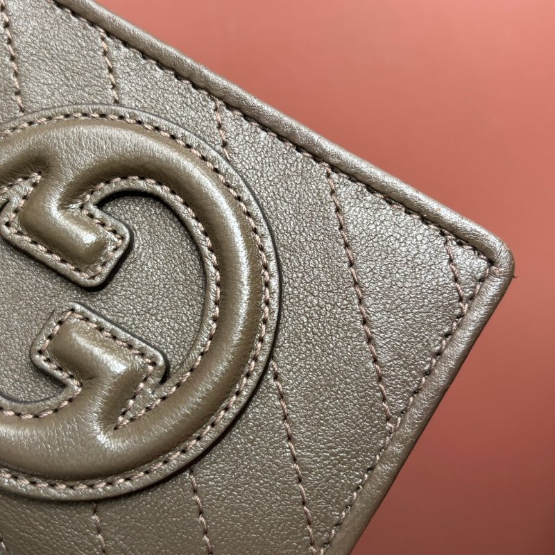 ::GUCCI:: 760317 Blondie系列 大雙G 墨綠色皮革短夾 零錢包 錢包-21