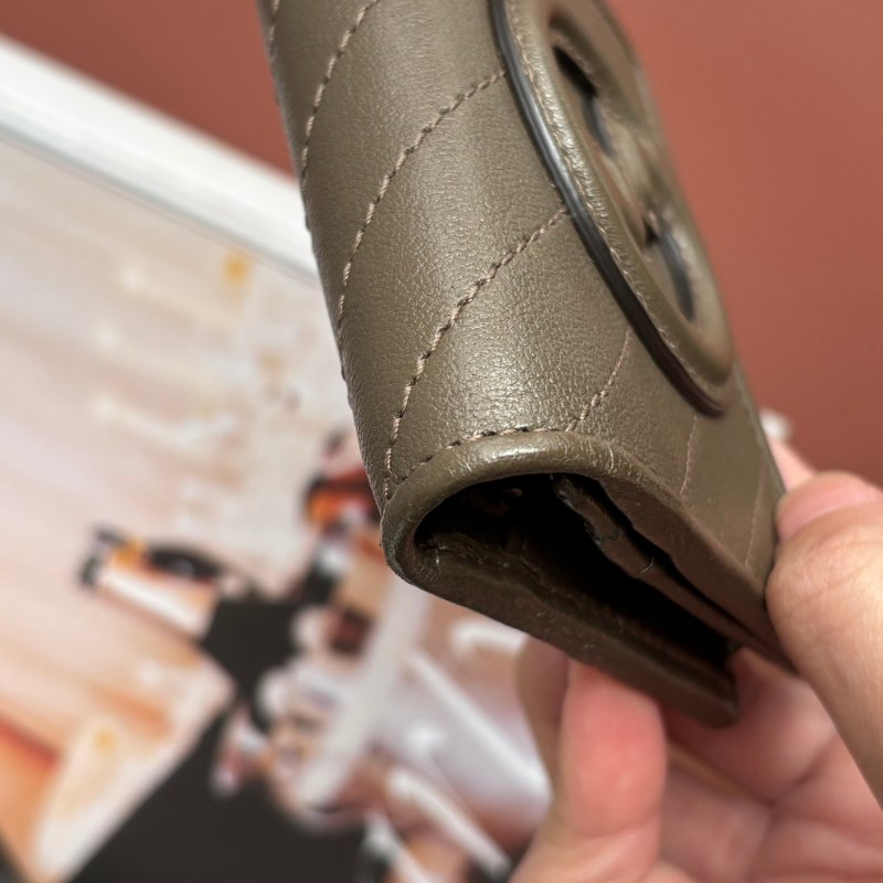 ::GUCCI:: 760317 Blondie系列 大雙G 墨綠色皮革短夾 零錢包 錢包-24