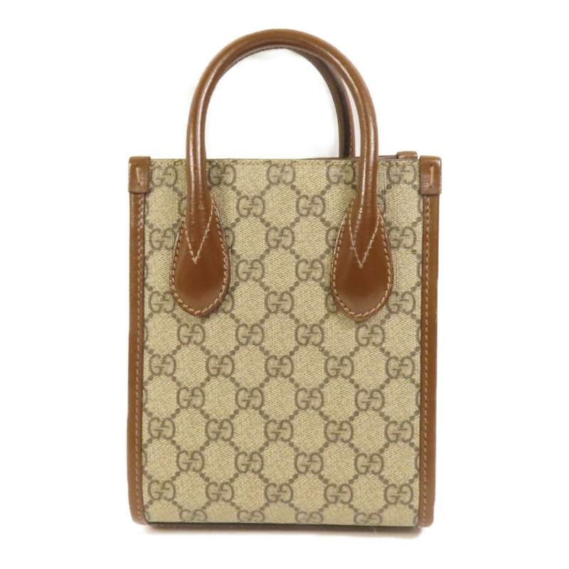 GUCCI 塗層帆布Interlocking G Mini Tote Bag金扣手挽肩背兩用袋-1