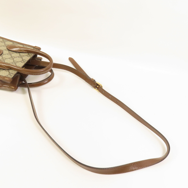 GUCCI 塗層帆布Interlocking G Mini Tote Bag金扣手挽肩背兩用袋-5