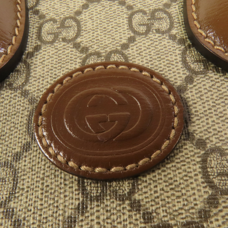 GUCCI 塗層帆布Interlocking G Mini Tote Bag金扣手挽肩背兩用袋-7