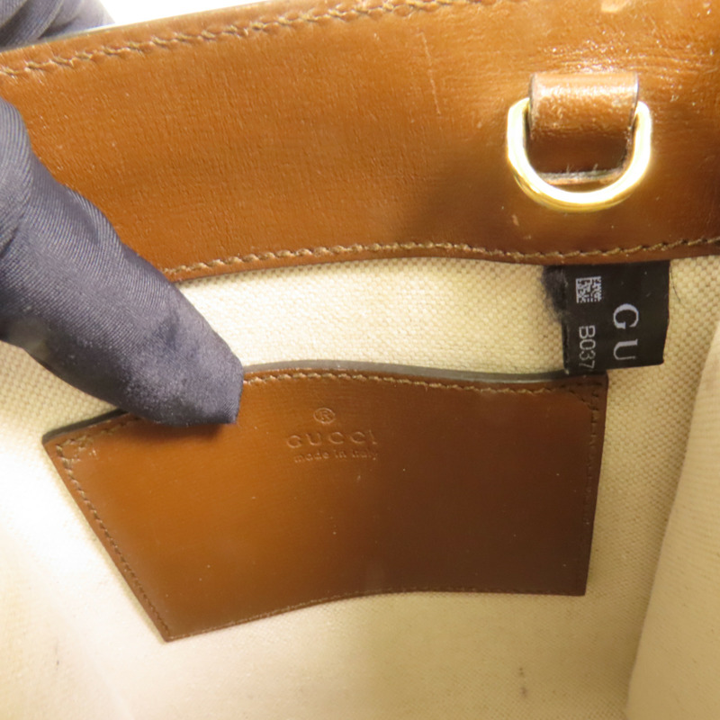 GUCCI 塗層帆布Interlocking G Mini Tote Bag金扣手挽肩背兩用袋-10