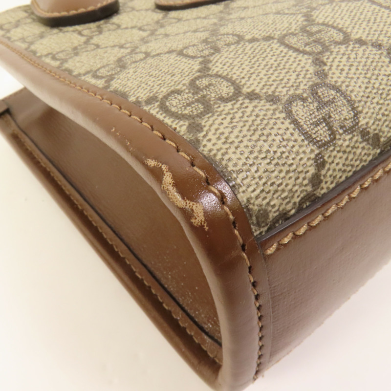 GUCCI 塗層帆布Interlocking G Mini Tote Bag金扣手挽肩背兩用袋-15