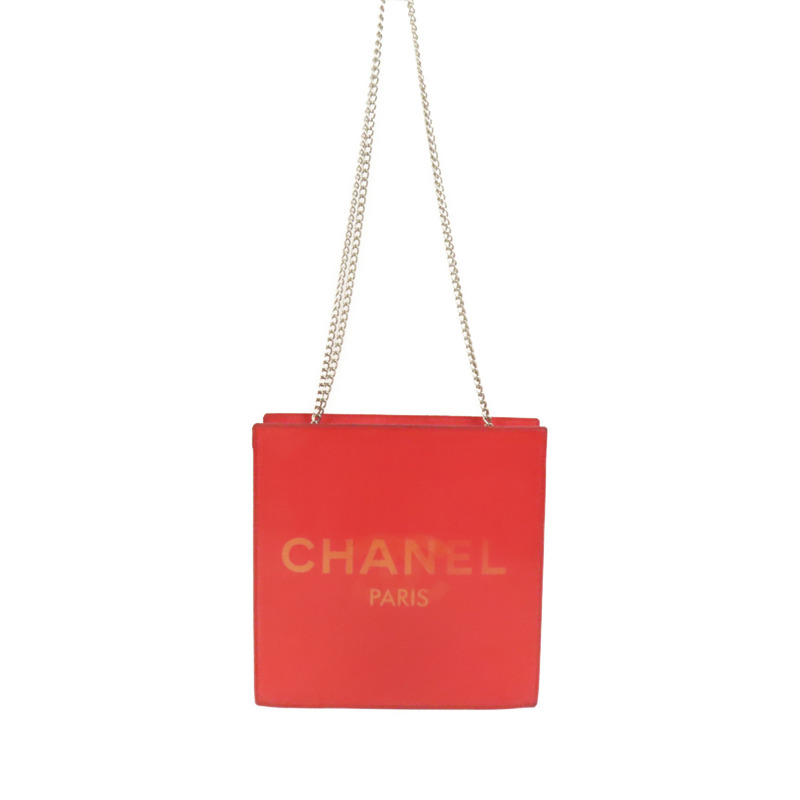 CHANEL PVC Holographic CC銀鏈帶肩背袋-1