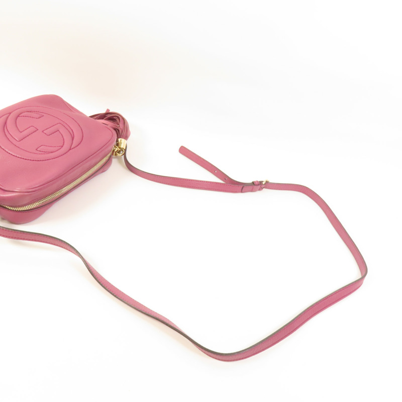 GUCCI 牛皮皮革Soho Disco Bag金扣肩背袋-4