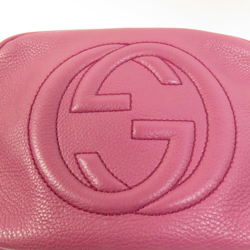 GUCCI 牛皮皮革Soho Disco Bag金扣肩背袋-6