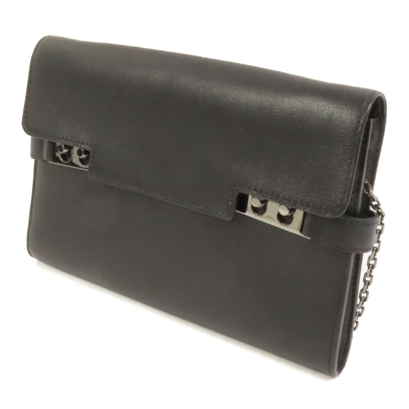 Delvaux 牛皮皮革Tempete Wallet On Chain鏈帶肩背袋-2