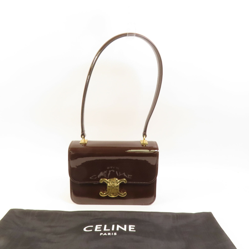 CELINE 漆皮皮革Teen Garance金扣手挽袋-9