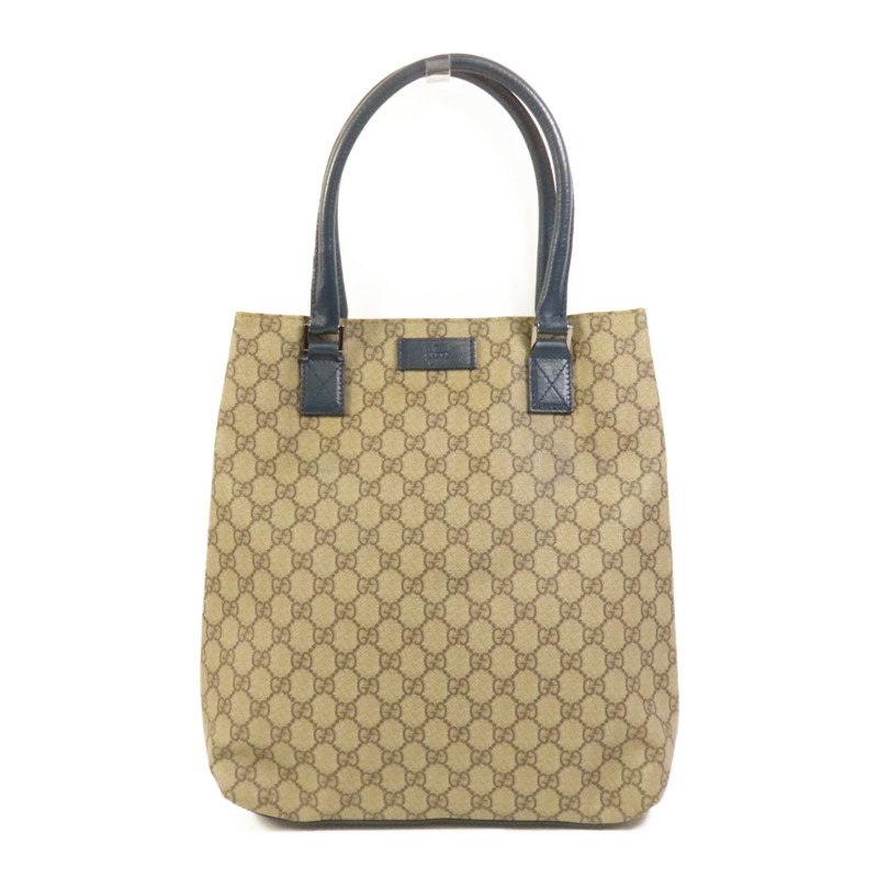 GUCCI 塗層帆布Tote Bag銀扣手挽袋-0