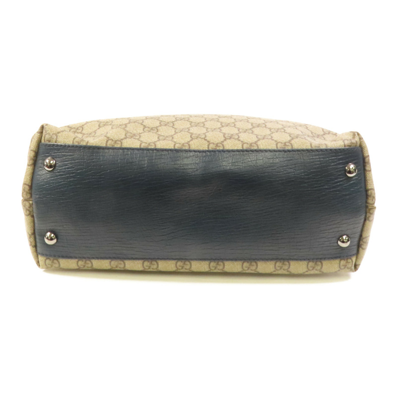 GUCCI 塗層帆布Tote Bag銀扣手挽袋-3