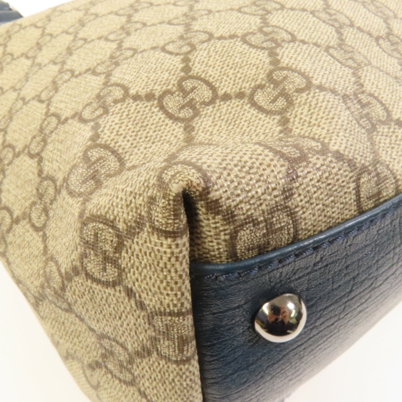 GUCCI 塗層帆布Tote Bag銀扣手挽袋-9