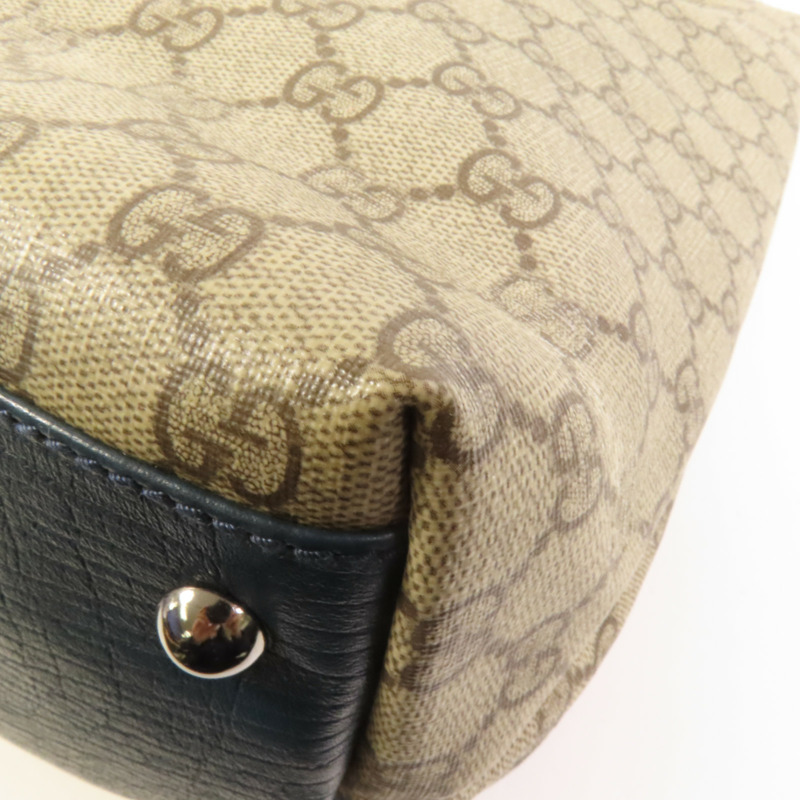 GUCCI 塗層帆布Tote Bag銀扣手挽袋-10