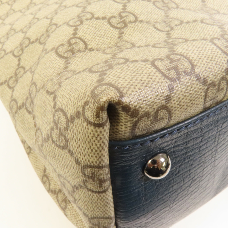GUCCI 塗層帆布Tote Bag銀扣手挽袋-11