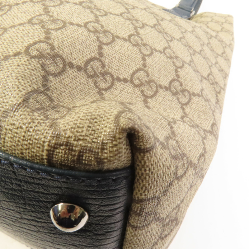 GUCCI 塗層帆布Tote Bag銀扣手挽袋-12