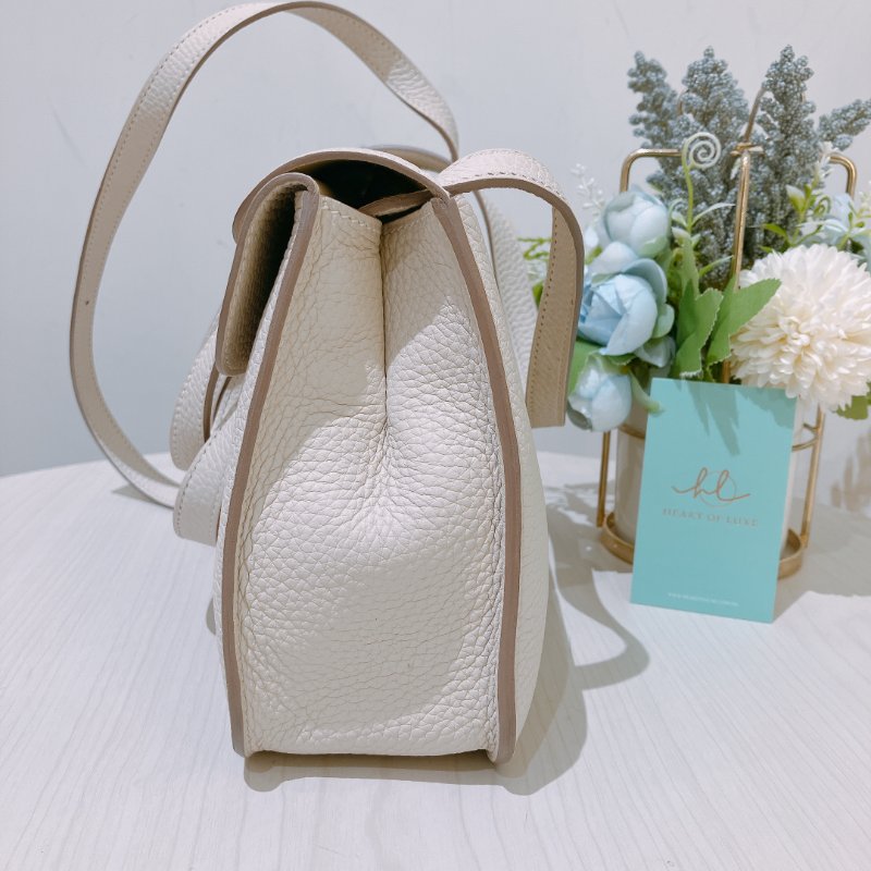 TK1935 愛馬仕 奶油白 Hermes Halzan 25 TC Bleu Pale x PHW-1