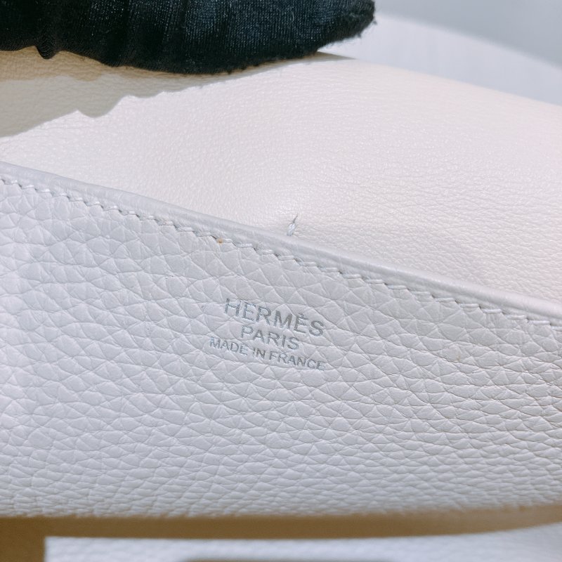 TK1935 愛馬仕 奶油白 Hermes Halzan 25 TC Bleu Pale x PHW-18