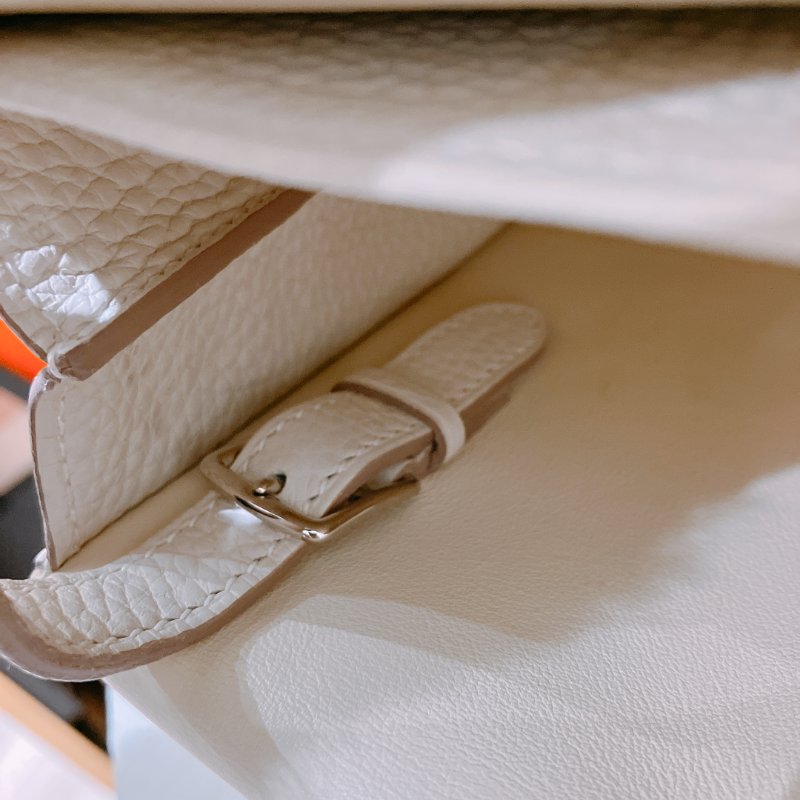 TK1935 愛馬仕 奶油白 Hermes Halzan 25 TC Bleu Pale x PHW-27