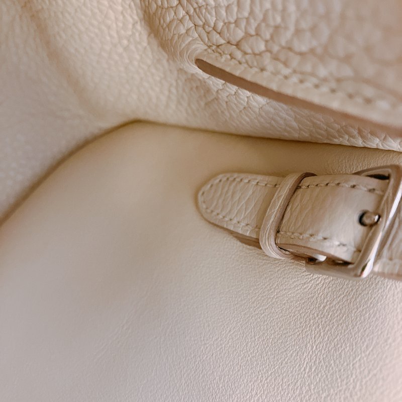 TK1935 愛馬仕 奶油白 Hermes Halzan 25 TC Bleu Pale x PHW-28