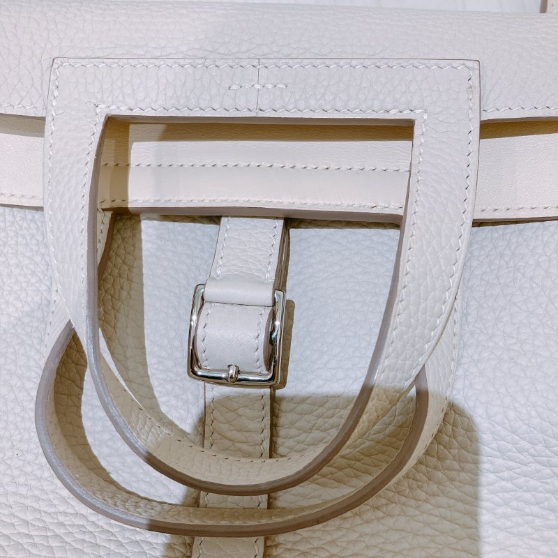 TK1935 愛馬仕 奶油白 Hermes Halzan 25 TC Bleu Pale x PHW-29