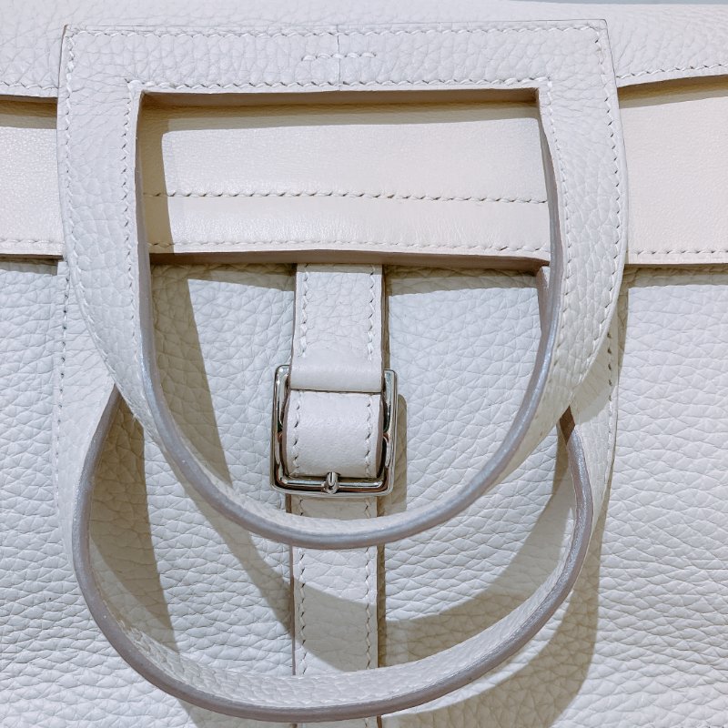 TK1935 愛馬仕 奶油白 Hermes Halzan 25 TC Bleu Pale x PHW-32