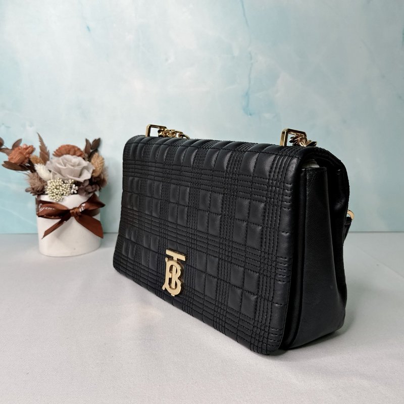 BURBERRY Lola TB中款黑金鏈包-2