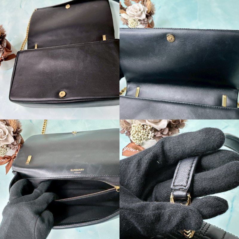 BURBERRY Lola TB中款黑金鏈包-5