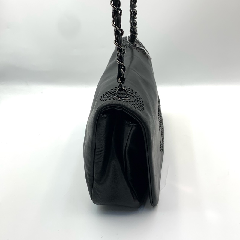 Chanel flap bag金屬黑色x碎釘🔎有格調男女通用-7