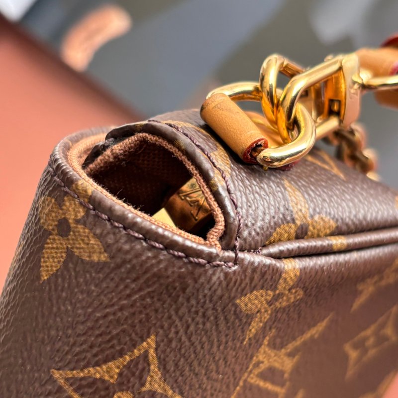 ::LOUIS VUITTON:: LV M81911 IVY咖啡色經典花紋掀蓋兩用包 WOC鏈包-8