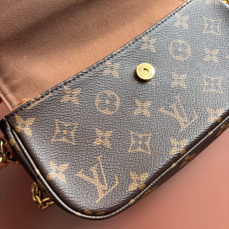 ::LOUIS VUITTON:: LV M81911 IVY咖啡色經典花紋掀蓋兩用包 WOC鏈包-17
