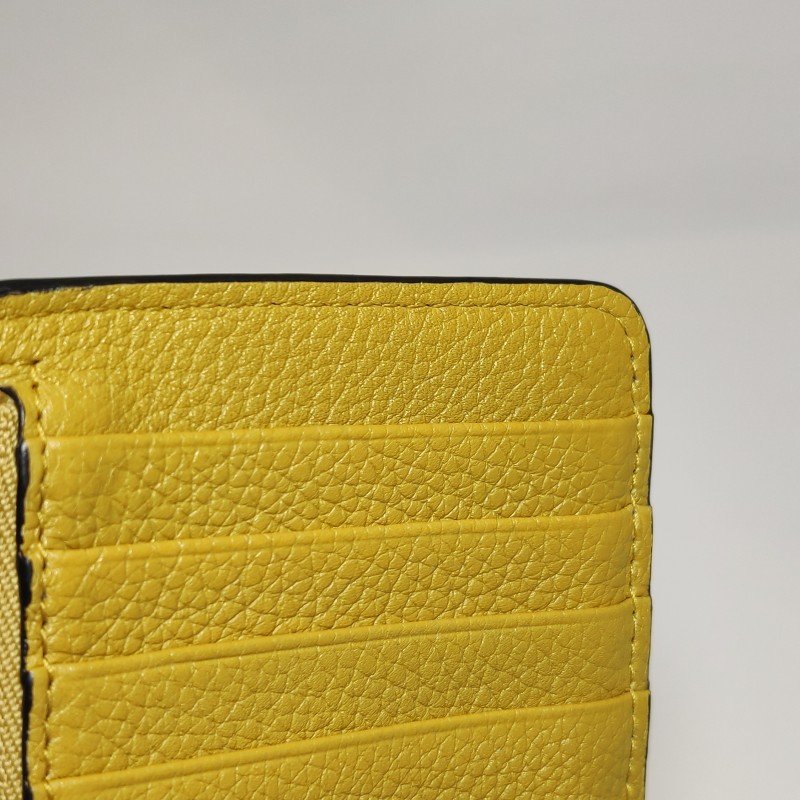 Loewe牛皮拼色壓紋Logo零錢包-8