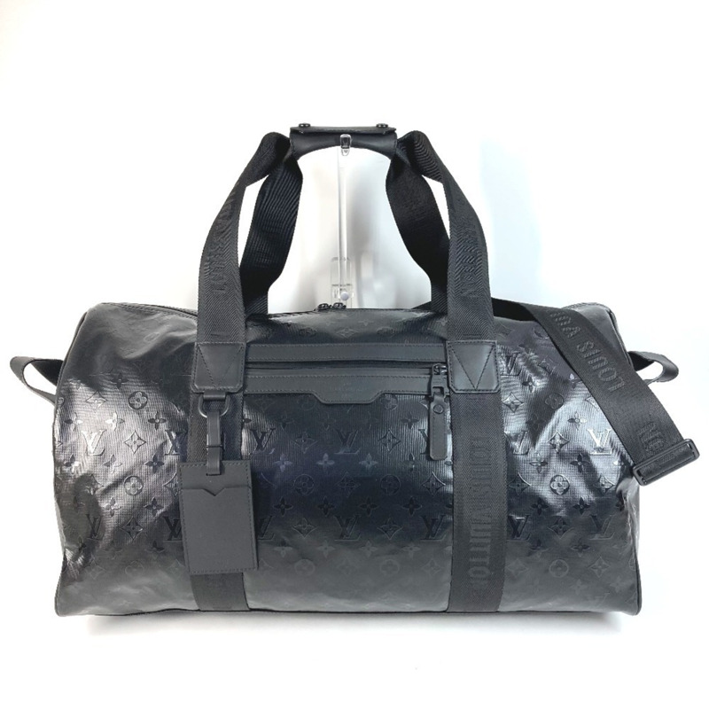 路易威登 M23786 LV SKI Monogram Storm Keepall 55 旅行包，兩用單肩包/波士頓皮革，男女通用，黑色，近全新-0