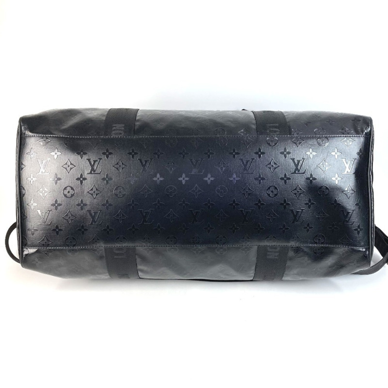 路易威登 M23786 LV SKI Monogram Storm Keepall 55 旅行包，兩用單肩包/波士頓皮革，男女通用，黑色，近全新-4