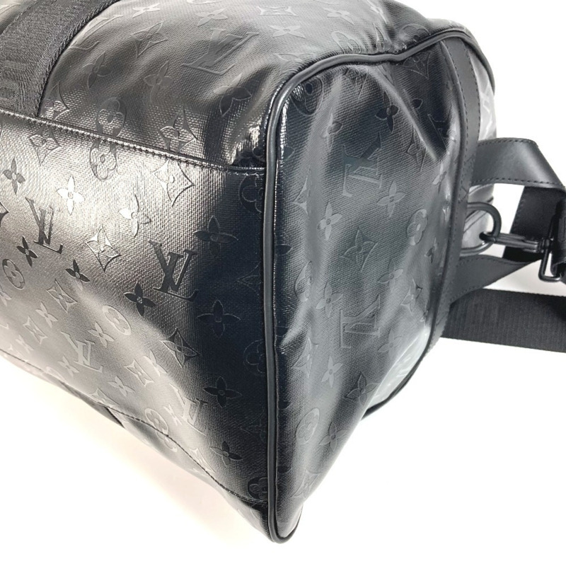 路易威登 M23786 LV SKI Monogram Storm Keepall 55 旅行包，兩用單肩包/波士頓皮革，男女通用，黑色，近全新-5