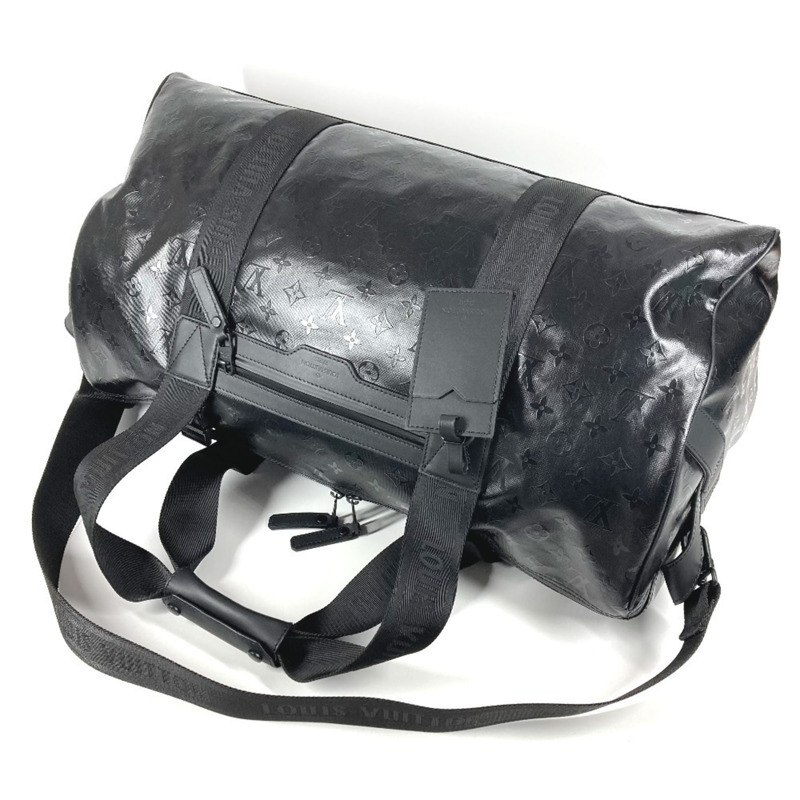 路易威登 M23786 LV SKI Monogram Storm Keepall 55 旅行包，兩用單肩包/波士頓皮革，男女通用，黑色，近全新-7