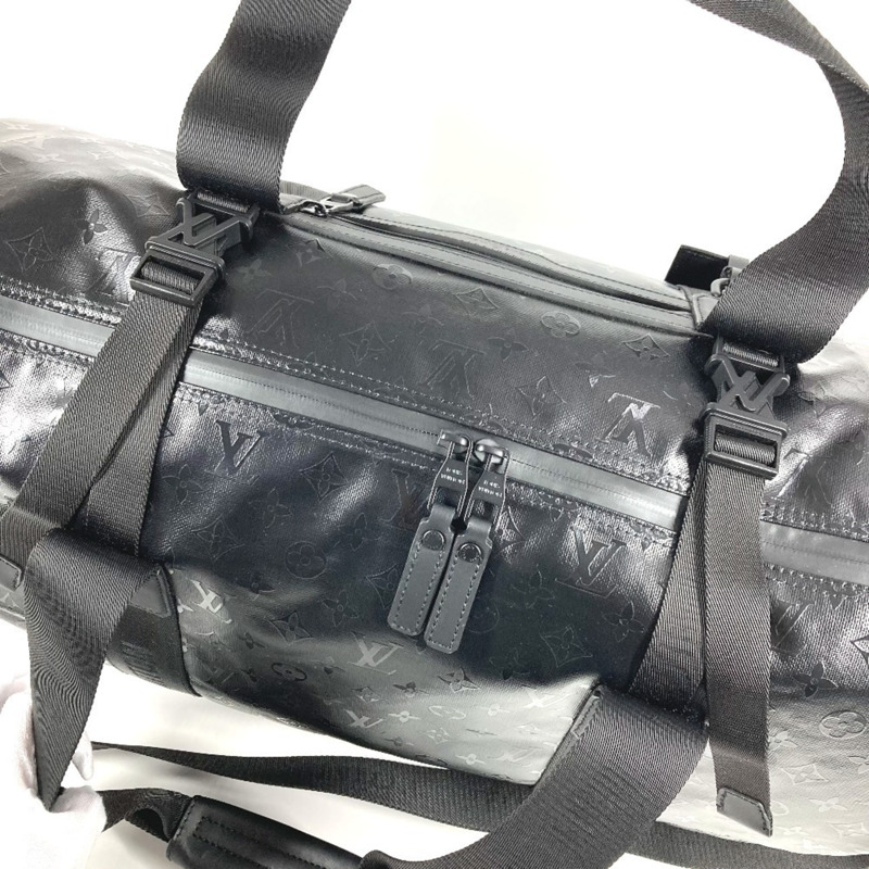 路易威登 M23786 LV SKI Monogram Storm Keepall 55 旅行包，兩用單肩包/波士頓皮革，男女通用，黑色，近全新-8