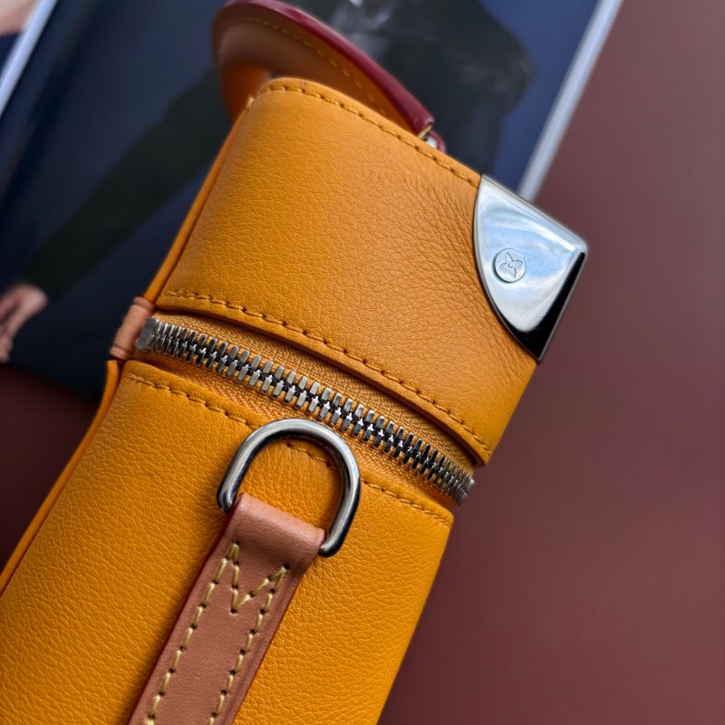 ::LOUIS VUITTON:: LV M59666 Box Trunk 黃色皮革直式箱包手提斜背包-13