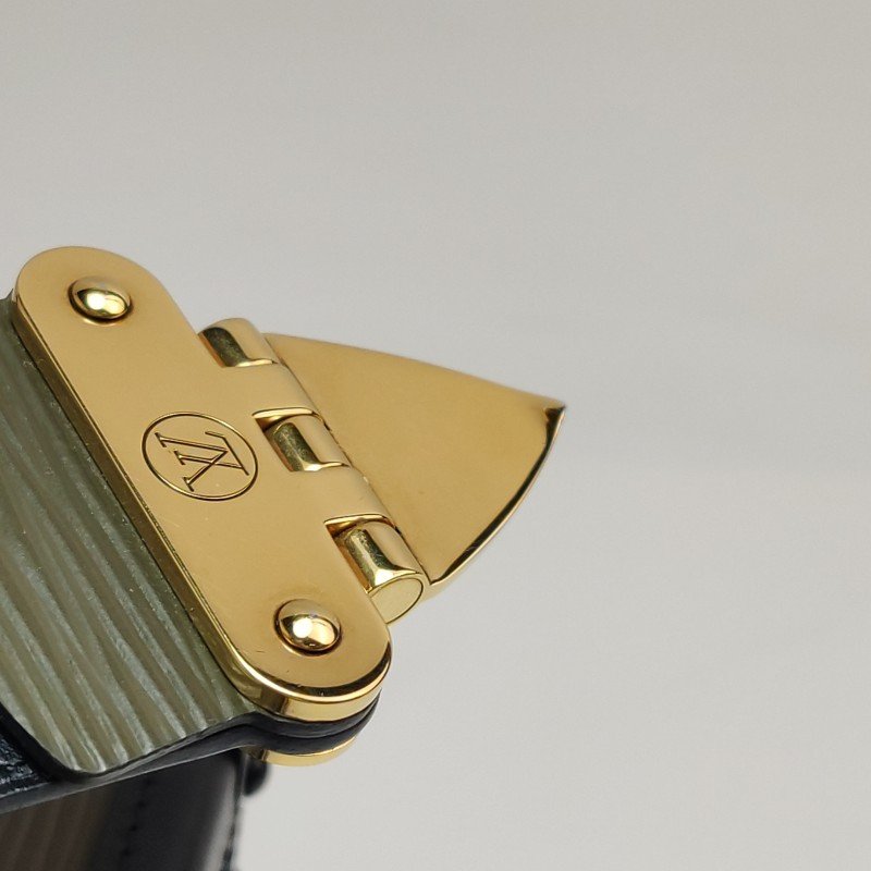 Louis Vuitton(LV)Petite Malle小盒子小號牛皮拼色水波紋S-lock鎖扣斜挎包-12